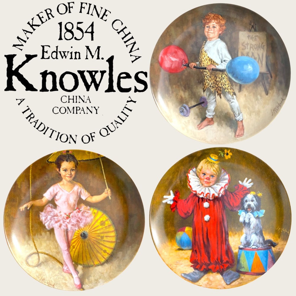 3 x Collector’s Plates: Bundle of John McClelland Children’s Circus Collection